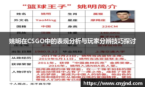 姚明在CSGO中的表现分析与玩家分辨技巧探讨